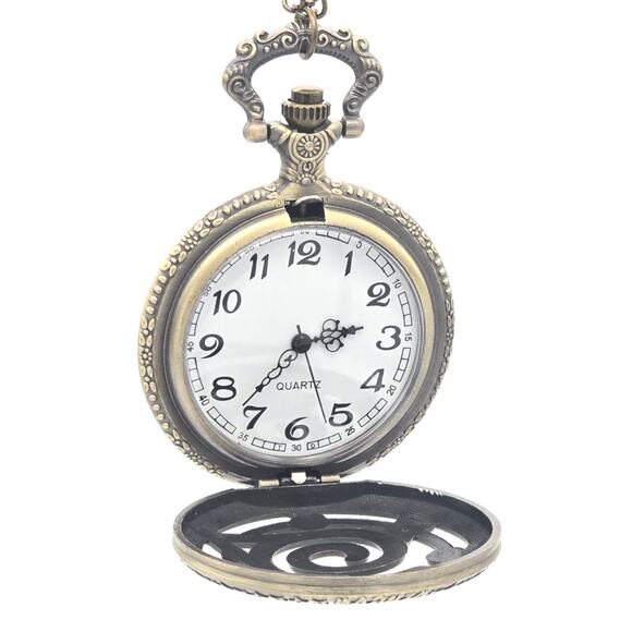 Mystic Spiral Pocket Watch – Personalized Anime-Inspired Japanese Bronze Gift - Picture 6 of 9